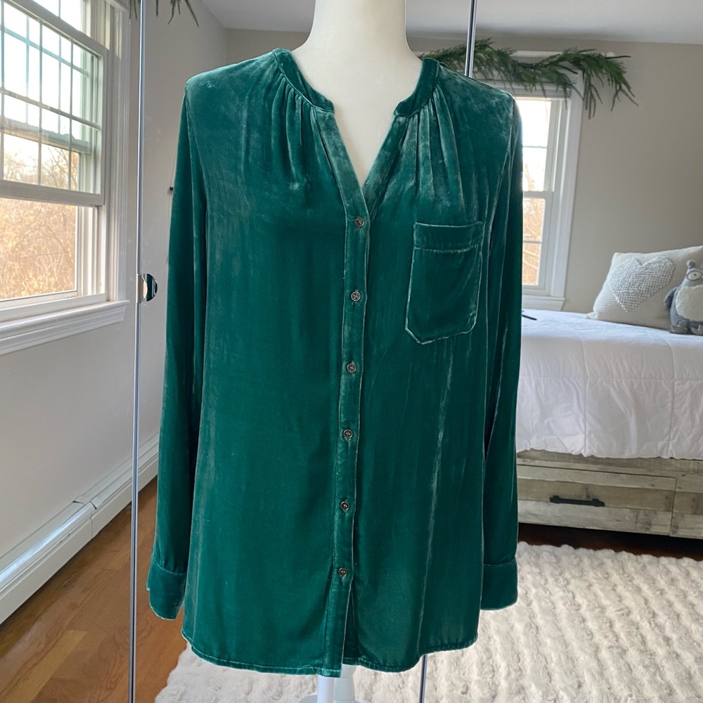 Sundance Catalog Velvet Delight Silk Blend Top Shirt